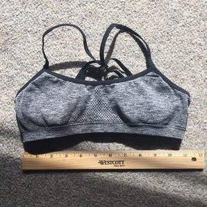 Black and gray XS/S sports bra
